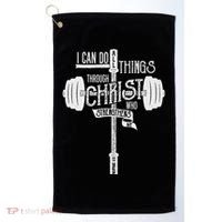 I Can Do All Things Through Christ Christian Bible Workout Golf Towel thumb 0
