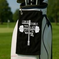 I Can Do All Things Through Christ Christian Bible Workout Golf Towel thumb 2