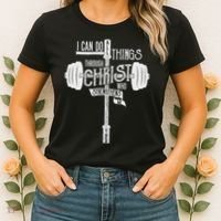 I Can Do All Things Through Christ Christian Bible Workout Women's T-Shirt thumb 2