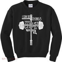 I Can Do All Things Through Christ Christian Bible Workout Kids Sweatshirt thumb 0