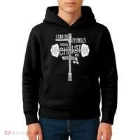 I Can Do All Things Through Christ Christian Bible Workout Kids Hoodie thumb 4
