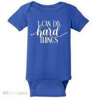 I Can Do Hard Things Gym Motivation Fitness Inspirational Meaningful Gift Baby Bodysuit thumb 0