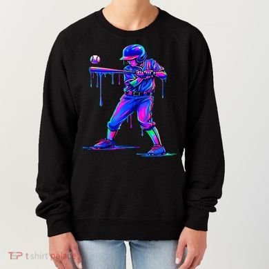 Ice Cream Drip Baseball Melting Bat Player Women's Sweatshirt