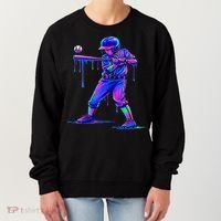 Ice Cream Drip Baseball Melting Bat Player Women's Sweatshirt thumb 0