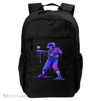 Ice Cream Drip Baseball Melting Bat Player Backpack