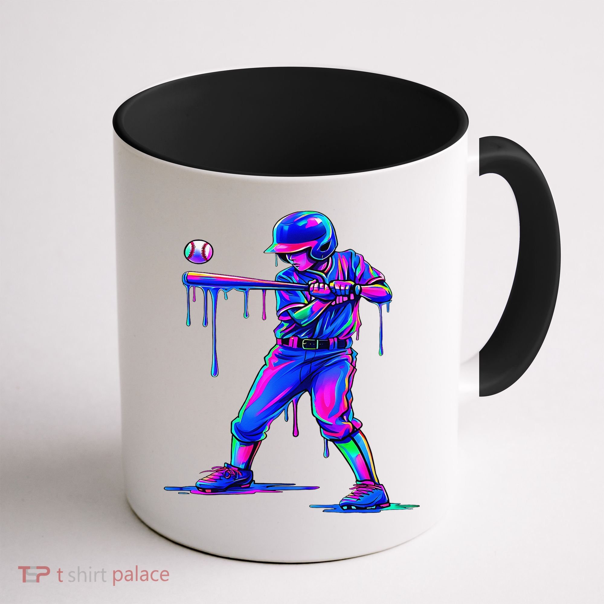 Ice Cream Drip Baseball Melting Bat Player Coffee Mug