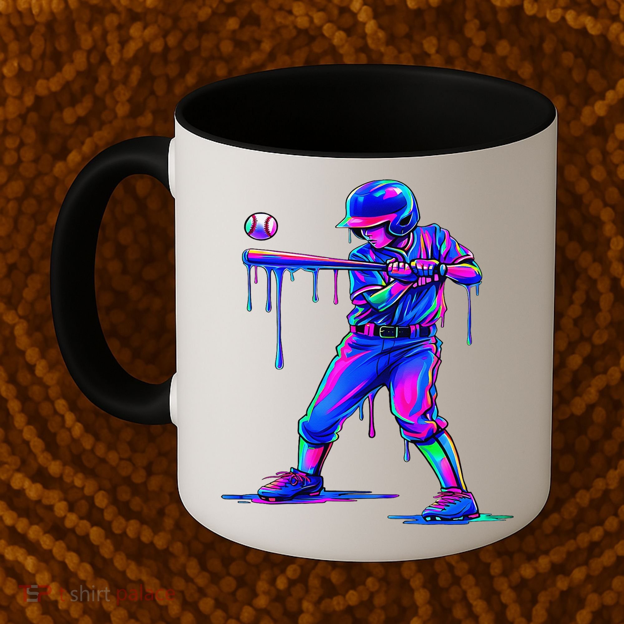 Ice Cream Drip Baseball Melting Bat Player Coffee Mug