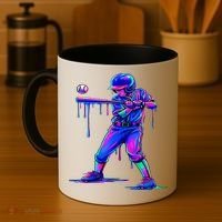 Ice Cream Drip Baseball Melting Bat Player Coffee Mug thumb 4