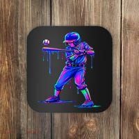 Ice Cream Drip Baseball Melting Bat Player Coaster thumb 0