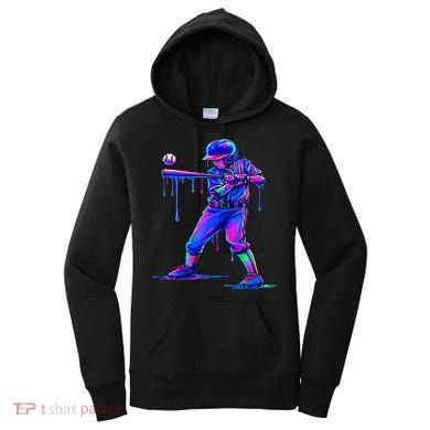 Ice Cream Drip Baseball Melting Bat Player Women's Hoodie