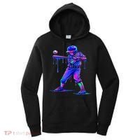 Ice Cream Drip Baseball Melting Bat Player Women's Hoodie thumb 0