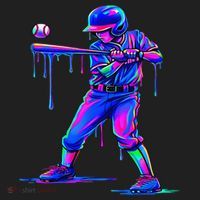 Ice Cream Drip Baseball Melting Bat Player Tumbler thumb 3
