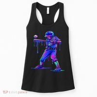 Ice Cream Drip Baseball Melting Bat Player Women's Tank Top thumb 0