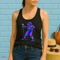Ice Cream Drip Baseball Melting Bat Player Women's Tank Top thumb 2