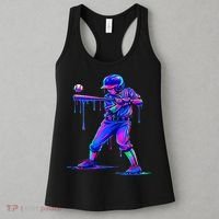 Ice Cream Drip Baseball Melting Bat Player Women's Tank Top thumb 3