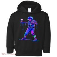 Ice Cream Drip Baseball Melting Bat Player Toddler Hoodie thumb 0