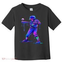 Ice Cream Drip Baseball Melting Bat Player Toddler T-Shirt thumb 0