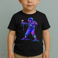 Ice Cream Drip Baseball Melting Bat Player Toddler T-Shirt thumb 2