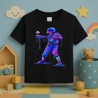 Ice Cream Drip Baseball Melting Bat Player Toddler T-Shirt thumb 3