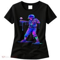 Ice Cream Drip Baseball Melting Bat Player Women's T-Shirt thumb 0