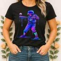 Ice Cream Drip Baseball Melting Bat Player Women's T-Shirt thumb 2