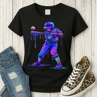 Ice Cream Drip Baseball Melting Bat Player Women's T-Shirt thumb 3