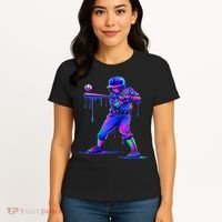 Ice Cream Drip Baseball Melting Bat Player Women's T-Shirt thumb 4