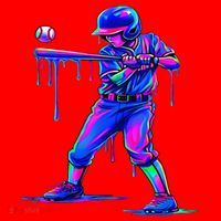 Ice Cream Drip Baseball Melting Bat Player Santa Hat thumb 1