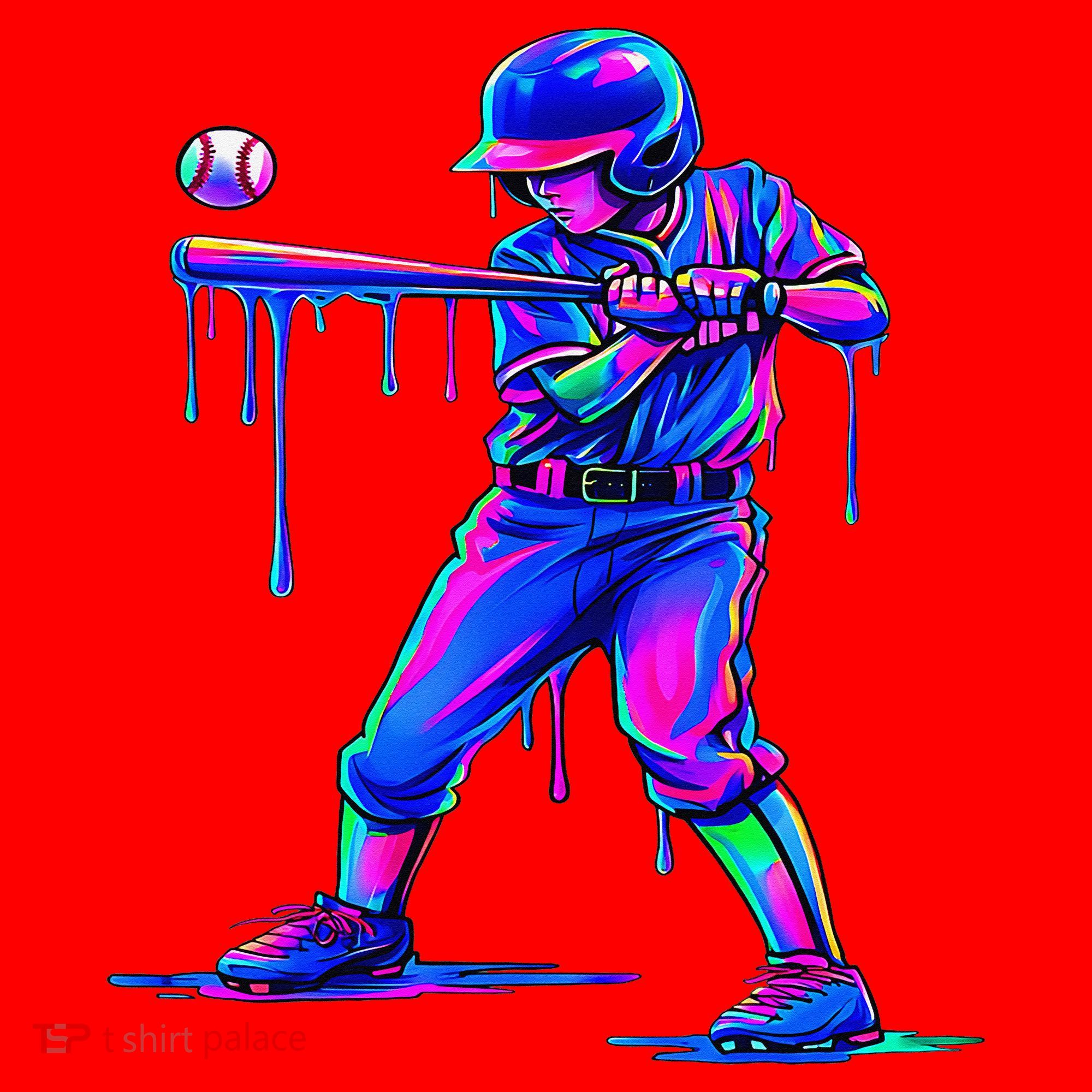 Ice Cream Drip Baseball Melting Bat Player Santa Hat