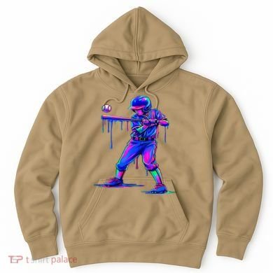 Ice Cream Drip Baseball Melting Bat Player Hoodie