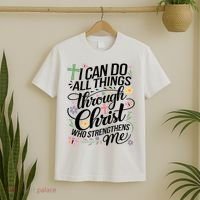 I Can Do All Things Through Christ Religious Christian Faith T-Shirt thumb 2