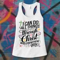 I Can Do All Things Through Christ Religious Christian Faith Women's Tank Top thumb 3