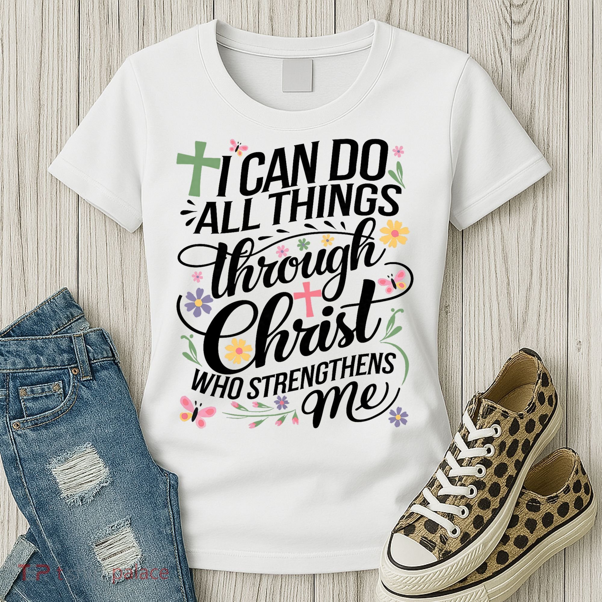 I Can Do All Things Through Christ Religious Christian Faith Women's T-Shirt