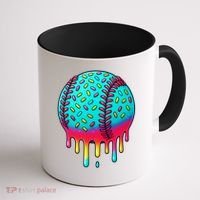 Ice Cream Drip Baseball Stuff Baseball Coffee Mug thumb 1