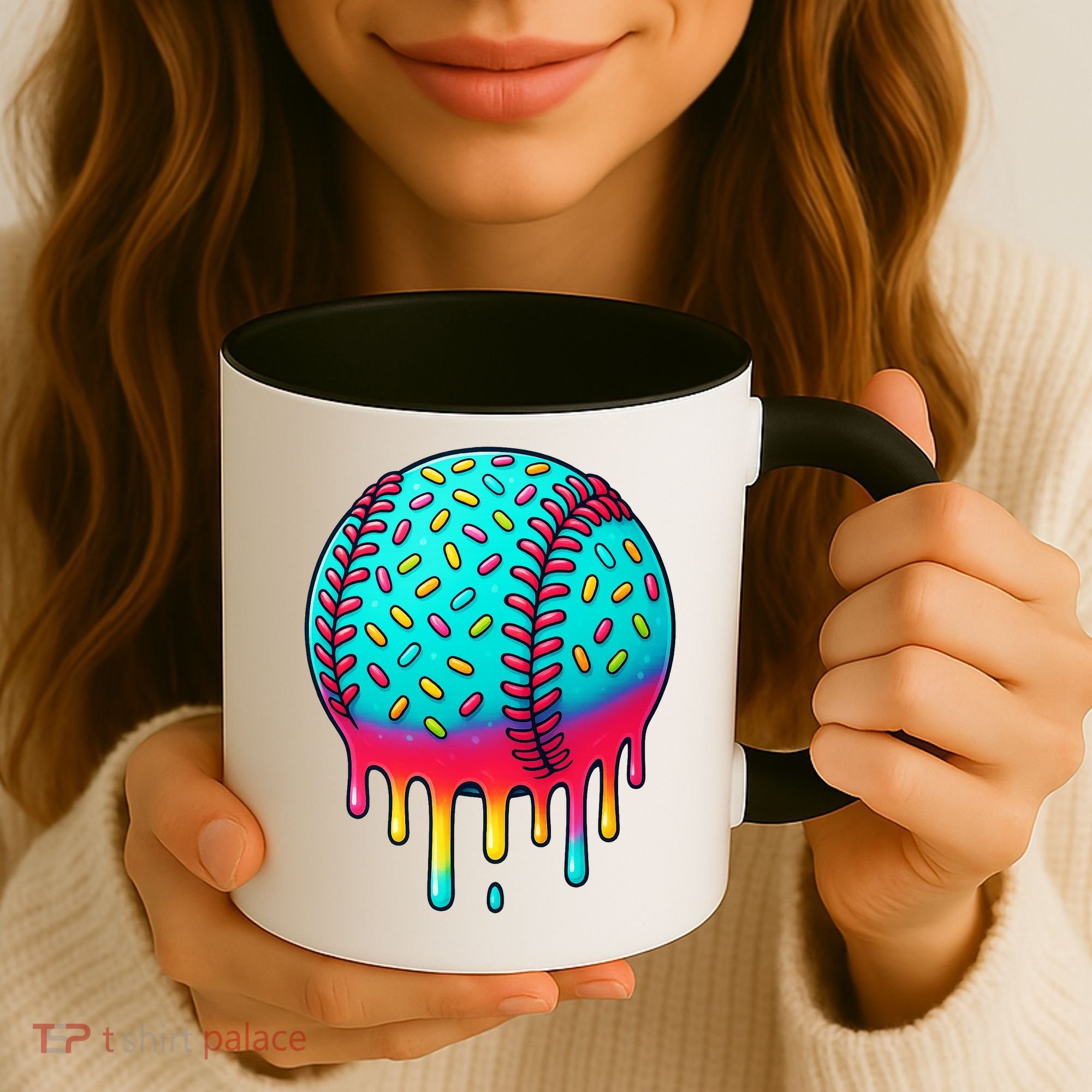 Ice Cream Drip Baseball Stuff Baseball Coffee Mug