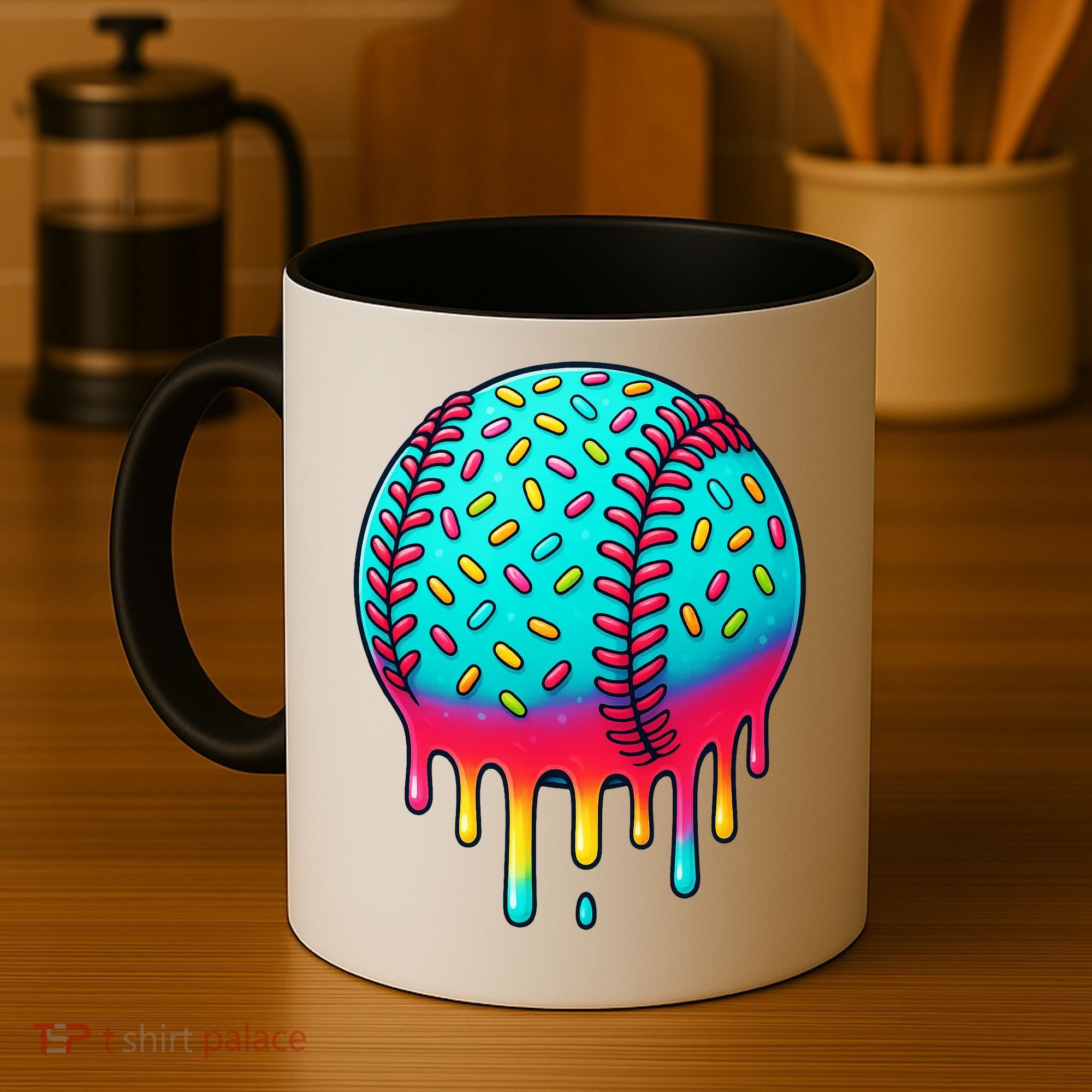 Ice Cream Drip Baseball Stuff Baseball Coffee Mug