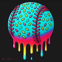Ice Cream Drip Baseball Stuff Baseball Ornament thumb 1