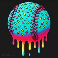 Ice Cream Drip Baseball Stuff Baseball Ornament thumb 1