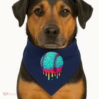 Ice Cream Drip Baseball Stuff Baseball USA-Made Doggie Bandana thumb 1