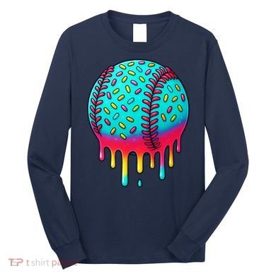 Ice Cream Drip Baseball Stuff Baseball Long Sleeve Shirt