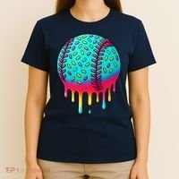 Ice Cream Drip Baseball Stuff Baseball T-Shirt thumb 4
