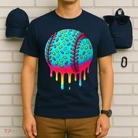 Ice Cream Drip Baseball Stuff Baseball T-Shirt thumb 6