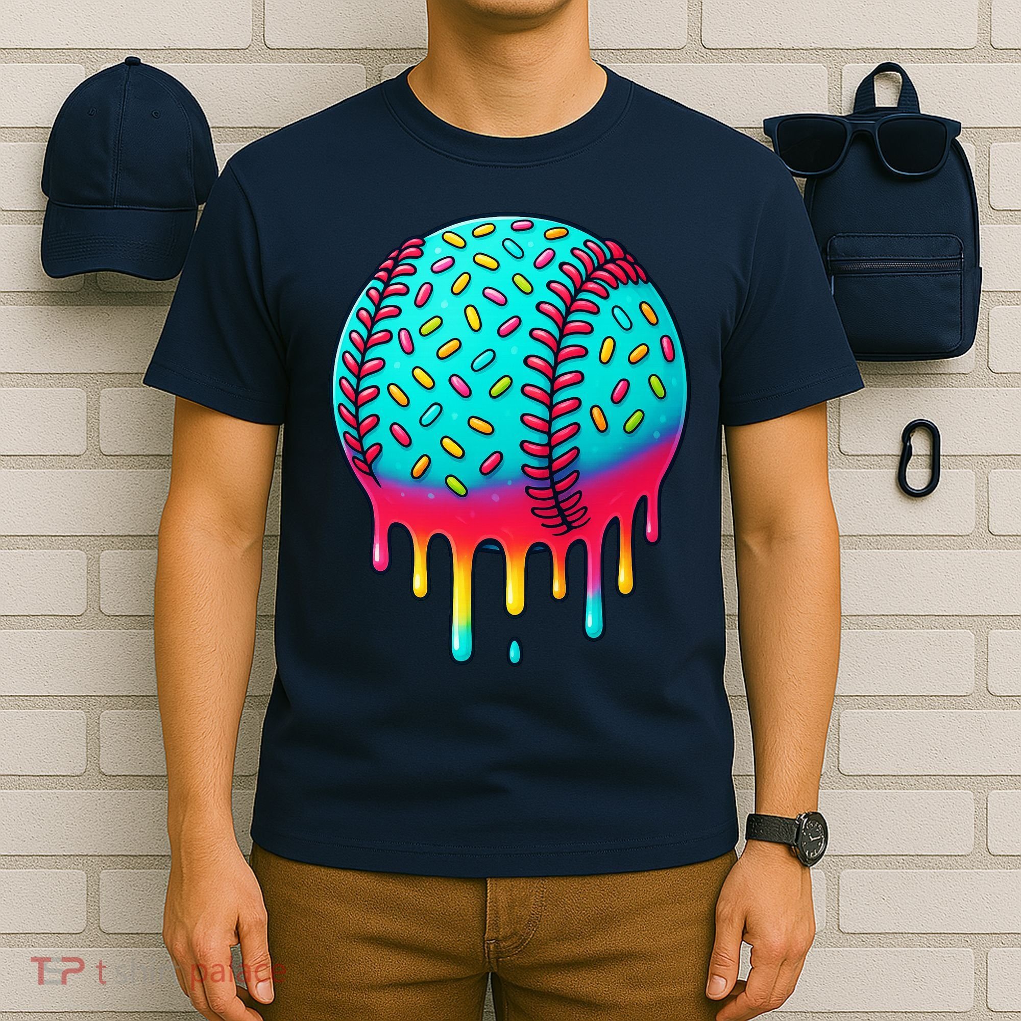 Ice Cream Drip Baseball Stuff Baseball T-Shirt