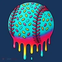 Ice Cream Drip Baseball Stuff Baseball Button thumb 1