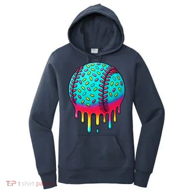 Ice Cream Drip Baseball Stuff Baseball Women's Hoodie