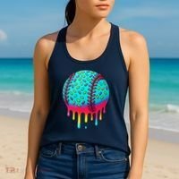 Ice Cream Drip Baseball Stuff Baseball Women's Tank Top thumb 2
