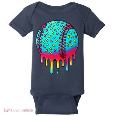 Ice Cream Drip Baseball Stuff Baseball Baby Bodysuit
