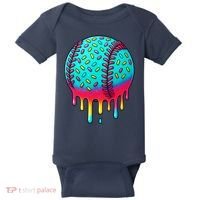 Ice Cream Drip Baseball Stuff Baseball Baby Bodysuit thumb 0