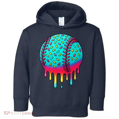 Ice Cream Drip Baseball Stuff Baseball Toddler Hoodie