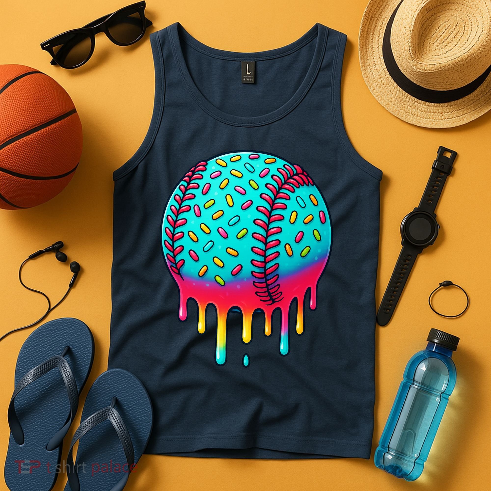 Ice Cream Drip Baseball Stuff Baseball Tank Top